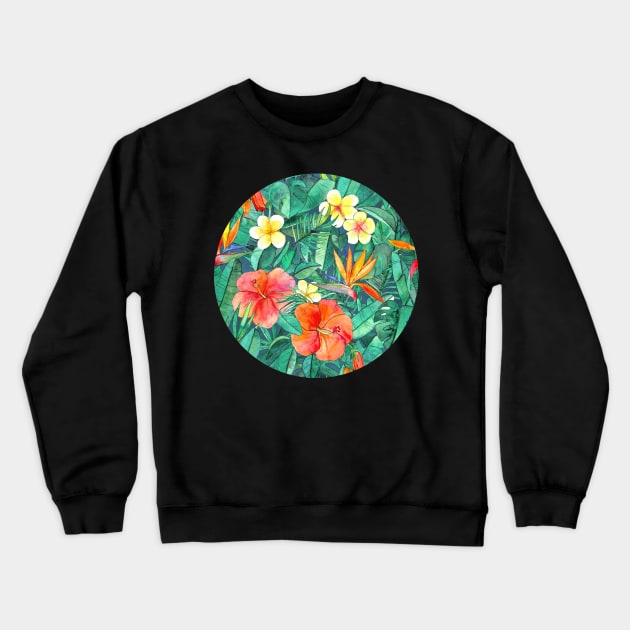 Classic Tropical Garden Crewneck Sweatshirt by micklyn